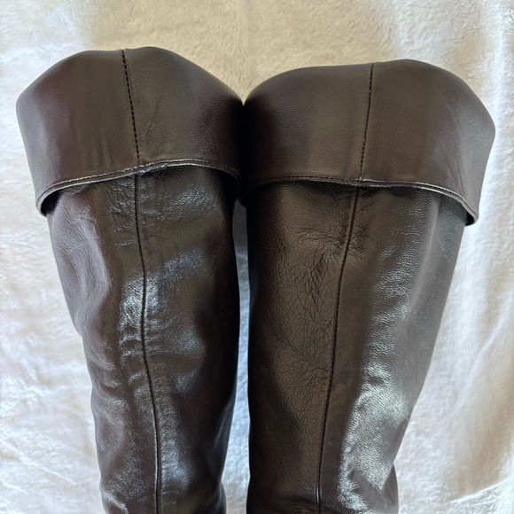 FRENCH CONNECTION Brown Leather Knee High Fashion Boots--6.5--EUC - Picture 10 of 15